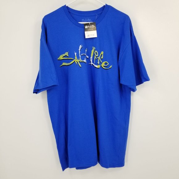 Salt Life Shirts Nwt Salt Life Blue Mens Short Sleeved Graphic